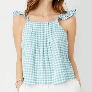 Anne Taylor Pintucked Ruffled Tank NWT